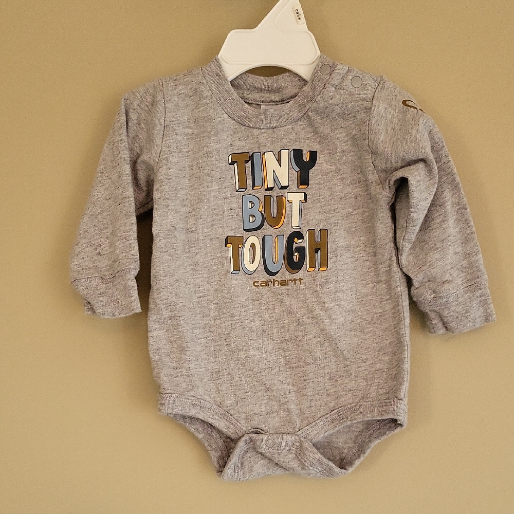 Carhartt "Tiny But Tough" long sleeve onesie/bodysuit